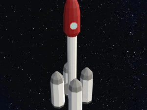 Low Poly Space Rocket 3D Model