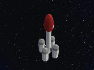 Low Poly Space Rocket 3D Model