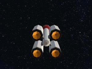 Low Poly Space Rocket 3D Модель
