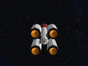 Low Poly Space Rocket 3D Model