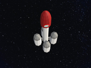 Low Poly Space Rocket 3D Модель