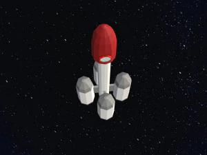 Low Poly Space Rocket 3D Model