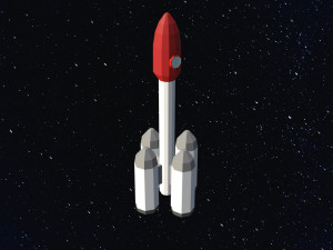 Low Poly Space Rocket 3D Модель
