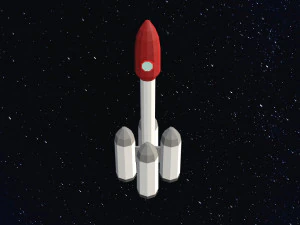 Low Poly Space Rocket 3D Model