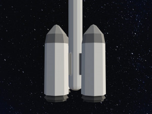 Low Poly Space Rocket 3D Модель