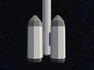 Low Poly Space Rocket 3D Model
