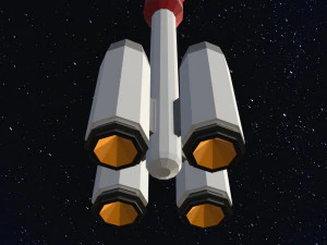 Low Poly Space Rocket 3D Model