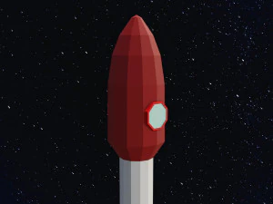 Low Poly Space Rocket 3D Model