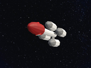 Low Poly Space Rocket 3D Модель