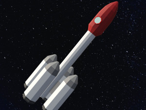 Low Poly Space Rocket 3D Модель