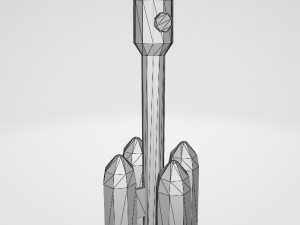 Low Poly Space Rocket 3D Модель