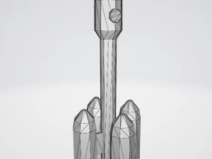 Low Poly Space Rocket 3D Model