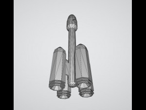 Low Poly Space Rocket 3D Модель