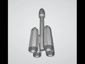 Low Poly Space Rocket 3D Model