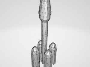Low Poly Space Rocket 3D Модель