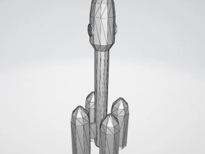 Low Poly Space Rocket 3D Model