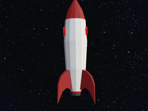 Low Poly Space Rocket 3D Model