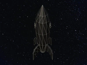 Low Poly Space Rocket 3D Model