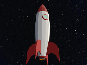 Low Poly Space Rocket Modelo 3D