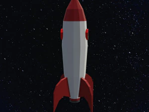 Low Poly Space Rocket 3D Model