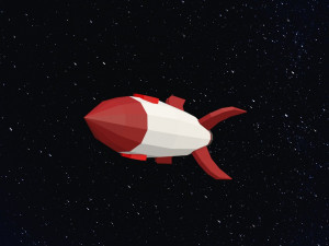 Low Poly Space Rocket 3D Модель