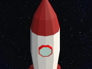 Low Poly Space Rocket 3D Model