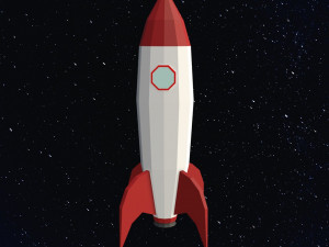 Low Poly Space Rocket 3D Модель
