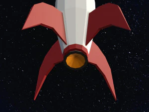 Low Poly Space Rocket 3D Model