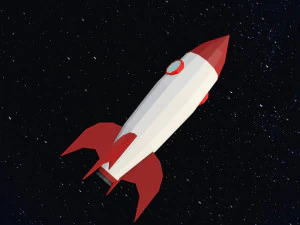 Low Poly Space Rocket 3D Model