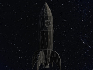 Low Poly Space Rocket 3D Модель