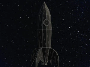 Low Poly Space Rocket 3D Model