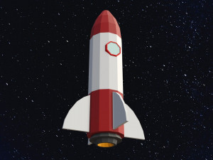 Low Poly Space Rocket Modelo 3D