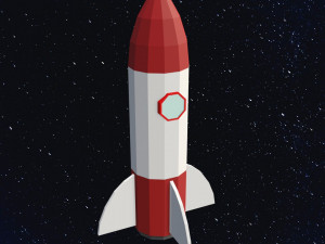 Low Poly Space Rocket Model 3D
