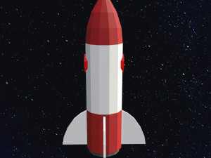 Low Poly Space Rocket Model 3D