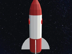 Low Poly Space Rocket 3D Model