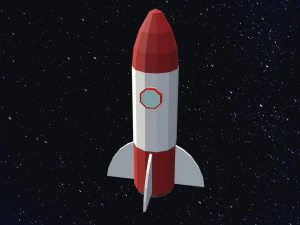 Low Poly Space Rocket 3D Model