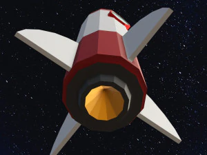 Low Poly Space Rocket 3D Model
