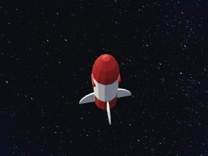 Low Poly Space Rocket Model 3D