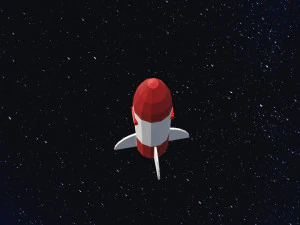 Low Poly Space Rocket 3D Model