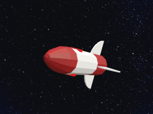Low Poly Space Rocket Model 3D