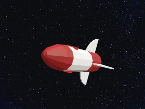 Low Poly Space Rocket 3D Model