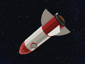 Low Poly Space Rocket Model 3D