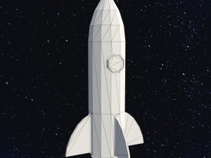 Low Poly Space Rocket Model 3D