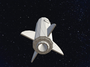 Low Poly Space Rocket Model 3D