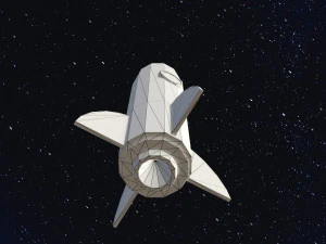 Low Poly Space Rocket 3D Model