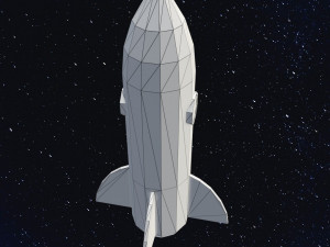 Low Poly Space Rocket Model 3D