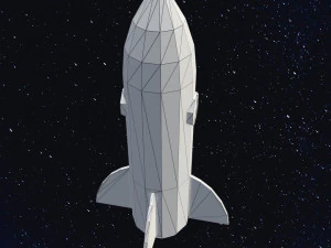 Low Poly Space Rocket 3D Model