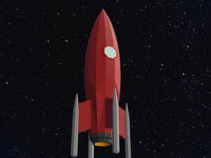 Low Poly Space Rocket Modelo 3D