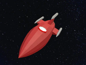 Low Poly Space Rocket 3D Model