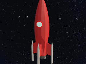 Low Poly Space Rocket Modelo 3D